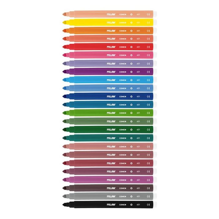 Rotuladores base agua punta conica ø5 mm colores surtidos, 24 unidades Rotuladores base agua punta conica ø5 mm colores surtidos, 24 unidades