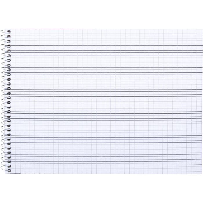 Liderpapel Bloc de Música Combi Pentagrama Cuadriculado 2,5mm Cuarto 20 Hojas 100g/m² 2