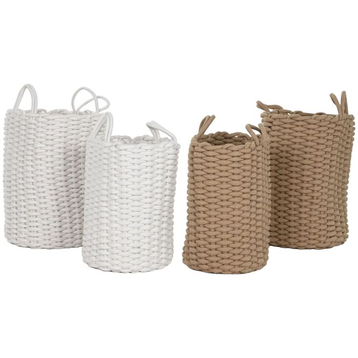 Juego de Cestas Home ESPRIT Blanco Beige Cuerda (2 Piezas) (2 Unidades) 1 Juego de Cestas Home ESPRIT Blanco Beige Cuerda (2 Piezas) (2 Unidades) 1