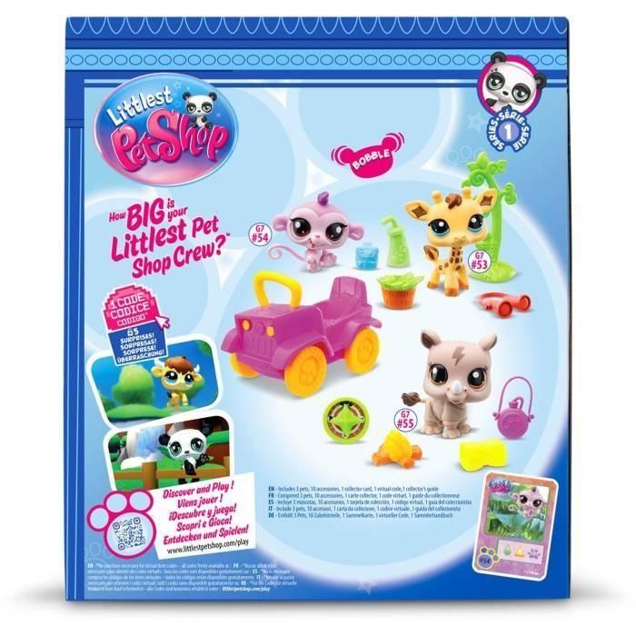 Bandai BF00524 Littlest Pet Shop Safari Pack Generación 7 - Set de 3 animales con cabezas bobble-heads y accesorios, para 4+ años 4 Bandai BF00524 Littlest Pet Shop Safari Pack Generación 7 - Set de 3 animales con cabezas bobble-heads y accesorios, para 4+ años 4
