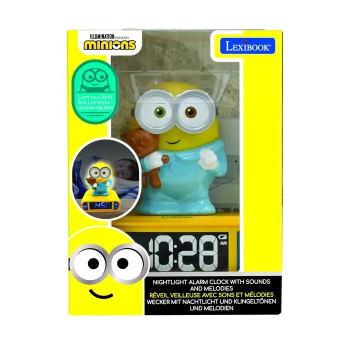 Lexibook Reloj Despertador Minions con Luz Nocturna 3D y Efectos de Sonido 3 Lexibook Reloj Despertador Minions con Luz Nocturna 3D y Efectos de Sonido 3