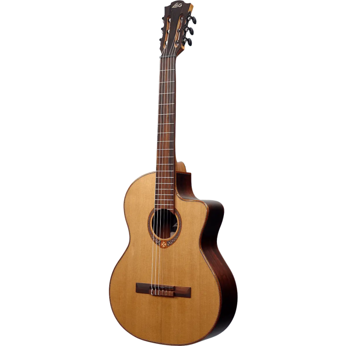 LAG Guitarra Clásica Electroacústica Auditorium Occitania 118 Natural con Tapa de Cedro y Electrónica Astro-LAG Cutaway 1