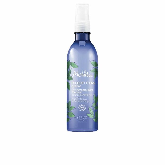 Melvita Leche Desmaquillante Bouquet Floral | Orgánica Detox para Piel Seca y Sensible | Calma, Hidrata, Elimina Impurezas | 200 ml