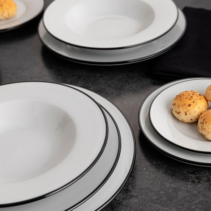 Plato Hondo Porcelana Glacial Filo Bidasoa 23,5 cm (24 Unidades) 4 Plato Hondo Porcelana Glacial Filo Bidasoa 23,5 cm (24 Unidades) 4