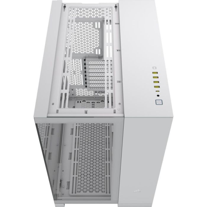 Corsair 6500X Caja PC Gaming ATX Blanca, Semitorre de Doble Cristal Templado, Doble Cámara para Flujo Aire Óptimo y USB-C 5