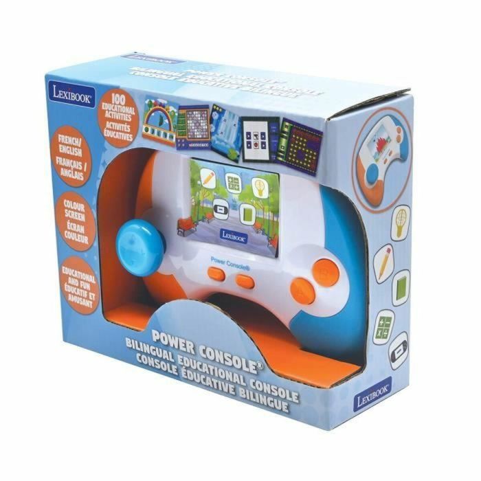 LEXIBOOK - Consola educativa bilingüe francés/inglés - Con pantalla LCD de 2,8 pulgadas - naranja/azul -JCG100DPi1