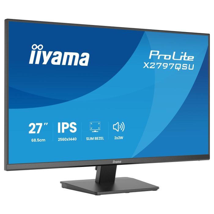 iiyama ProLite X2797QSU-B1 Monitor Gaming 27" QHD 2560x1440 IPS, 75Hz, 1ms, AMD FreeSync, Altavoces, USB-C, HDMI, DisplayPort, Negro 1