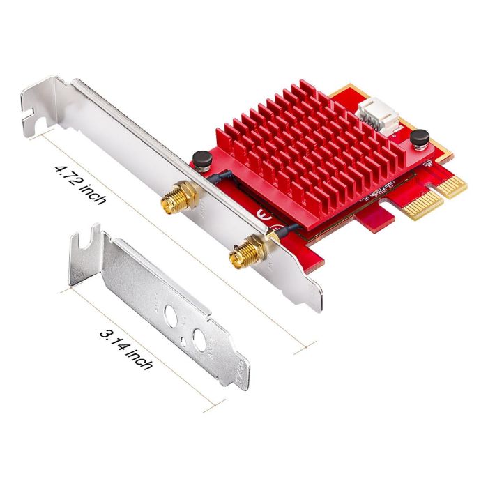 Cudy AX5400 Wi-Fi 6E Adaptador PCI Express Inalámbrico Bluetooth 5.2 Tribanda 1