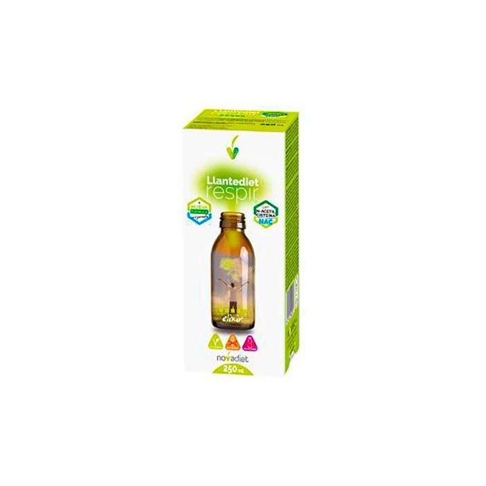 NOVADIET Jarabe Respir con NAC, Llantén, Tomillo, Eucalipto y Menta 250ml - Vegano, sin Gluten ni Lactosa