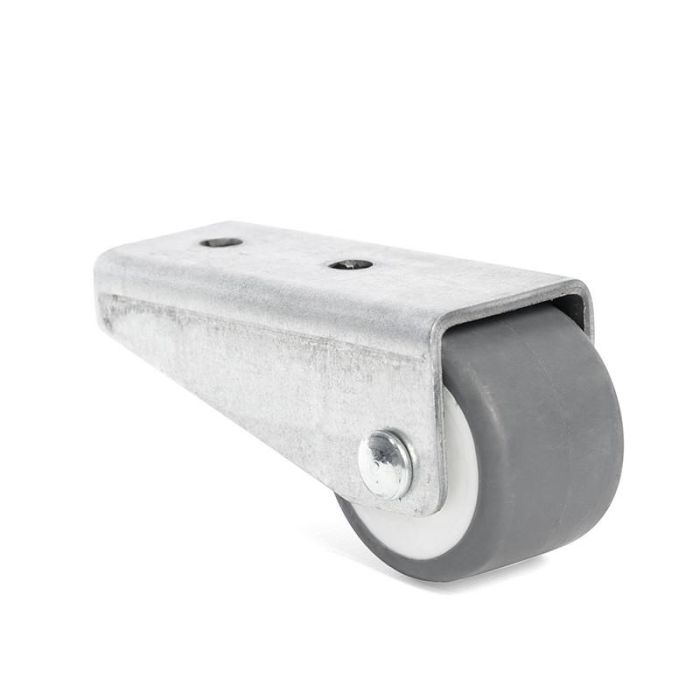 Q&Q Rueda Fija Aro De Goma Gris D24 H26 Soporte De Pala Larga Zincado 0 Q&Q Rueda Fija Aro De Goma Gris D24 H26 Soporte De Pala Larga Zincado 0