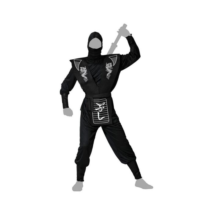 Disfraz Ninja Blanco Adulto Gris XS-S 4