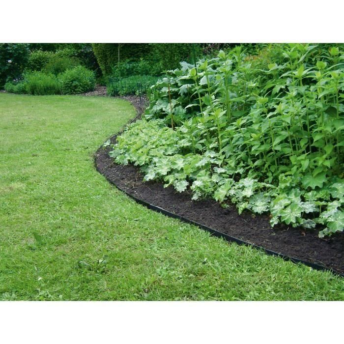 Borde de jardín de caucho reciclado - GARDEN ID Eco Border - 5 m H20 cm - Indestructible - Instalación flexible, recta o curva. 2 Borde de jardín de caucho reciclado - GARDEN ID Eco Border - 5 m H20 cm - Indestructible - Instalación flexible, recta o curva. 2