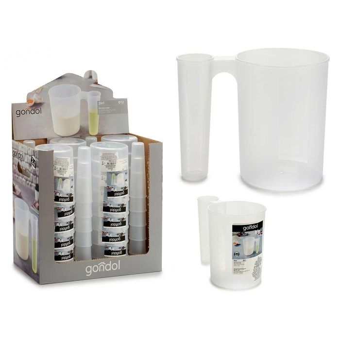 Gondol Jarra Medidora de Plástico 1.2L Doble Uso 11.5x14.3x18.5 cm (24 Unidades) Gondol Jarra Medidora de Plástico 1.2L Doble Uso 11.5x14.3x18.5 cm (24 Unidades)