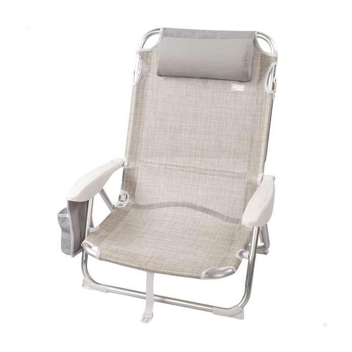 Silla playa plegable aluminio 4 posiciones ibiza 51x45x76 cm con cojin y bolso. 2 Silla playa plegable aluminio 4 posiciones ibiza 51x45x76 cm con cojin y bolso. 2