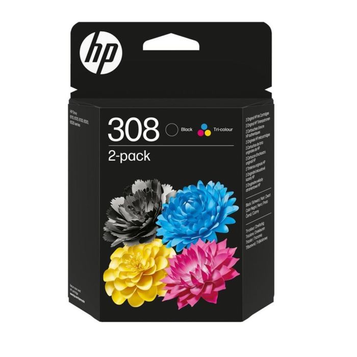 Hp Tinta Pack Negro + Tricolor Envy Series 6110, 6120, 6130, 6520, 6530 - Nº 308 Hp Tinta Pack Negro + Tricolor Envy Series 6110, 6120, 6130, 6520, 6530 - Nº 308