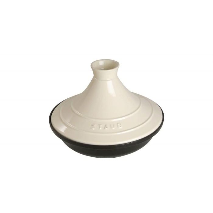 Staub Tajine redonda de hierro fundido, 28 cm, color crema