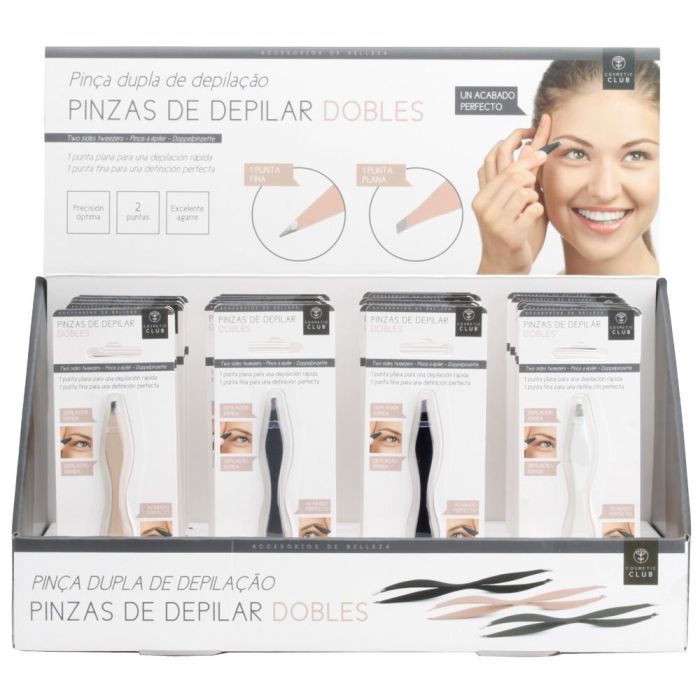 Cosmetic Club Pinzas Depilación Doble Función Punta Plana y Fina Precisión Óptima 3 Cosmetic Club Pinzas Depilación Doble Función Punta Plana y Fina Precisión Óptima 3