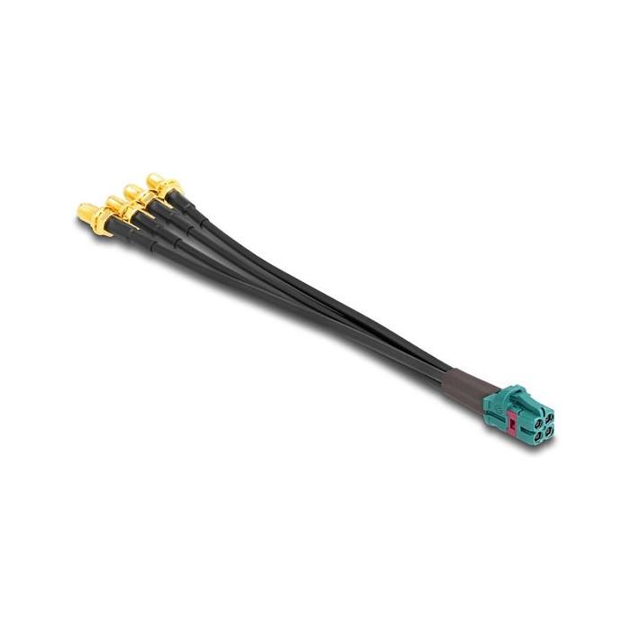DeLOCK Cable Mini FAKRA Z cuádruple hembra a 4 x SMA hembra tipo A, 0.2 m, 50 Ω, 20 GHz, Negro 0 DeLOCK Cable Mini FAKRA Z cuádruple hembra a 4 x SMA hembra tipo A, 0.2 m, 50 Ω, 20 GHz, Negro 0