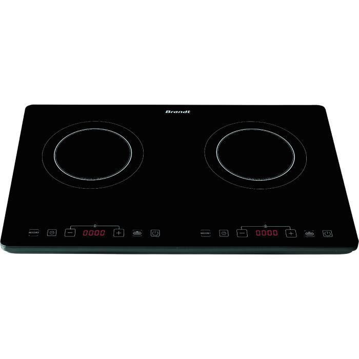 Placa de inducción BRANDT - 2 fuegos - 10 niveles de potencia - 3400 W Placa de inducción BRANDT - 2 fuegos - 10 niveles de potencia - 3400 W