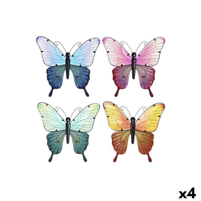 DKD Home Decor Decoración Pared Estilo Shabby Chic Mariposas Metal Cristal Verde Azul 46x46 cm Pack Surtido 4 Unidades 0 DKD Home Decor Decoración Pared Estilo Shabby Chic Mariposas Metal Cristal Verde Azul 46x46 cm Pack Surtido 4 Unidades 0
