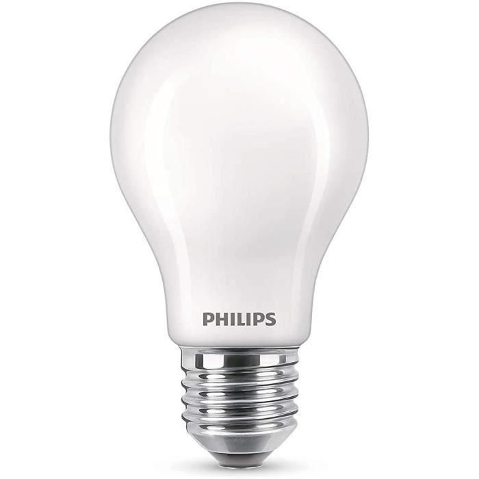 Philips Bombilla LED Equivalente 60 W E27 Blanco cálido no regulable, vidrio, juego de 2 1