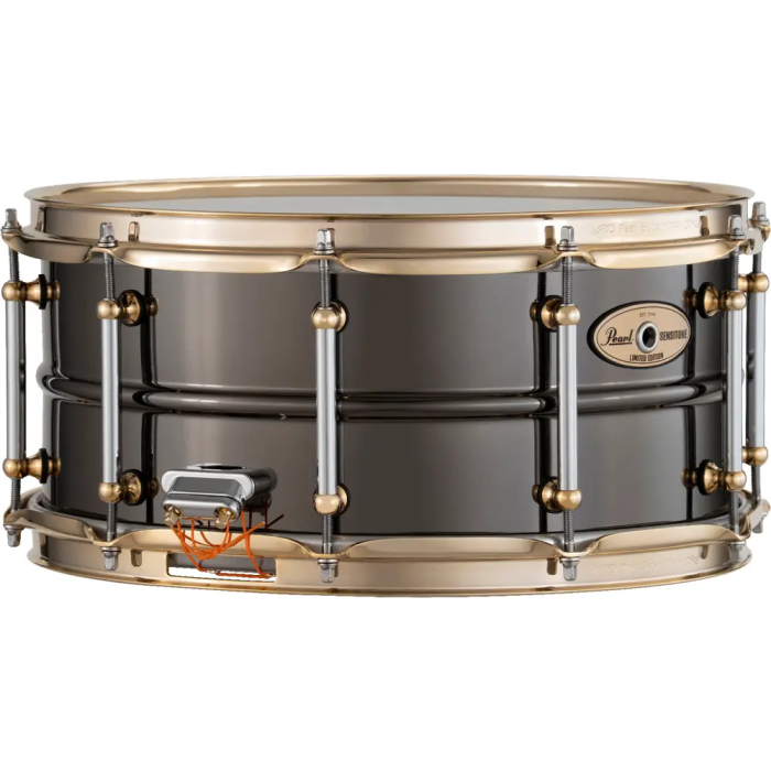 PEARL STHNSF1465 SensiTone Caja 14x6.5" Latón Black Nickel Edición Limitada - 1mm Aros SuperHoop II y Bellotas Tube Lug