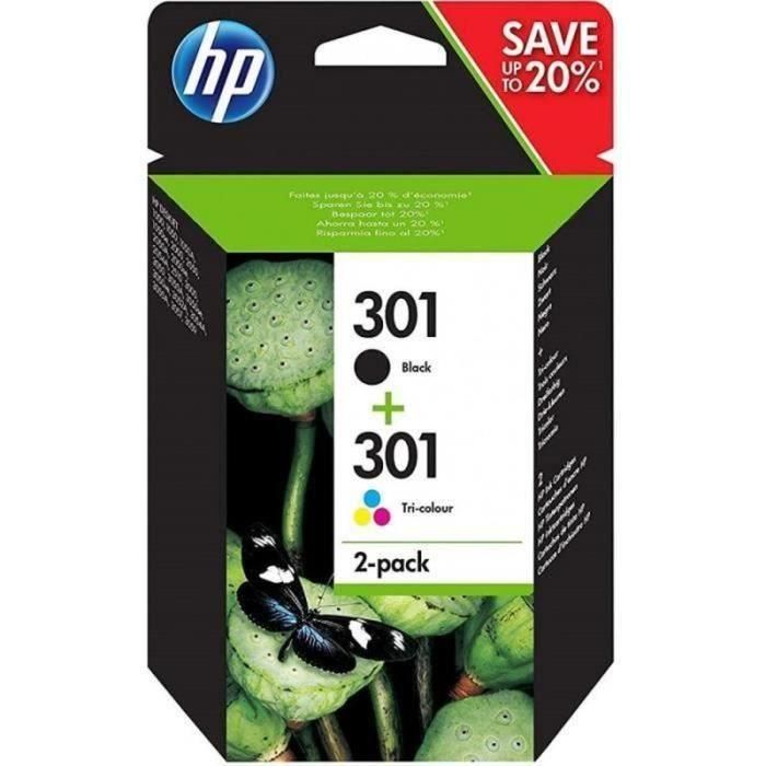 HP Tinta Negro + Tricolor C-M-Y Deskjet 5150,5550,5652,5850 - Nº 301 Pack 4 Colores HP Tinta Negro + Tricolor C-M-Y Deskjet 5150,5550,5652,5850 - Nº 301 Pack 4 Colores