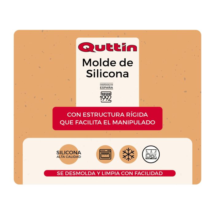 Quttin Molde Silicona Rigido 27 x 27 cm (8 Unidades)