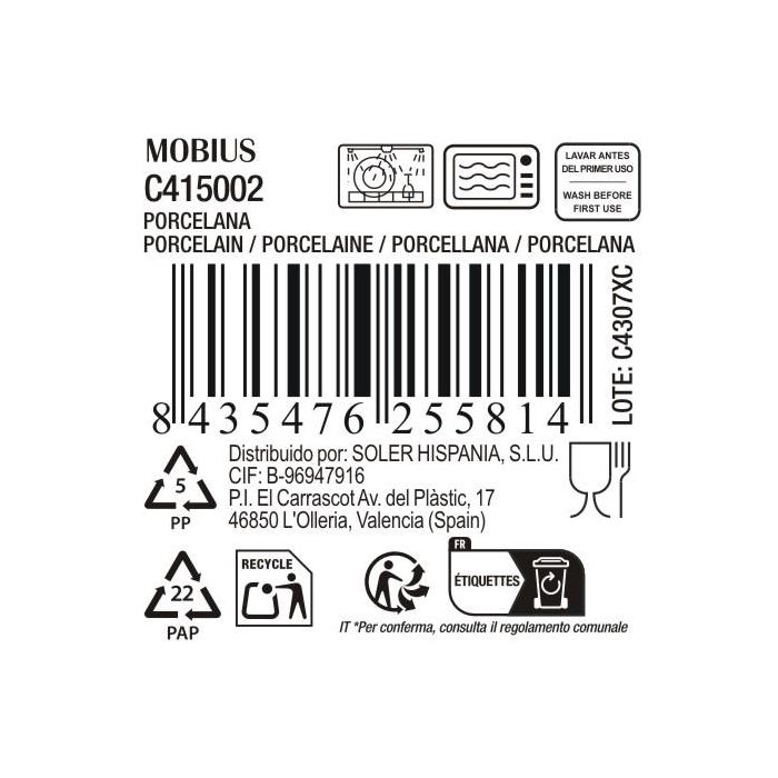 La Mediterranea Plato Postre 19 cm Colección Mobius (18 Unidades) 2