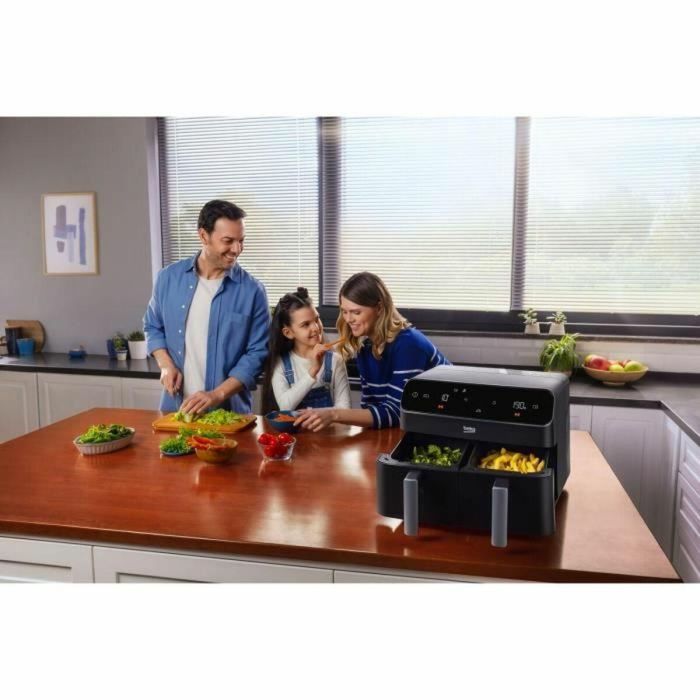 Beko FRL5388B Freidora de Aire Caliente Multifunción con Doble Cubeta 8.5L (2x 4.5L) para 2kg Patatas Fritas 2400W Negra 3 Beko FRL5388B Freidora de Aire Caliente Multifunción con Doble Cubeta 8.5L (2x 4.5L) para 2kg Patatas Fritas 2400W Negra 3