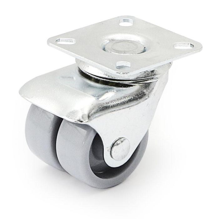 Q&Q Rueda Giratoria Aro Doble de Plástico Ø30mm Zincado para Muebles