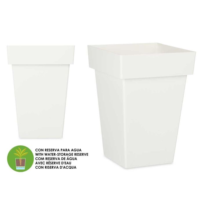 Maceta Cuadrada Blanca Con Reserva Agua 30Cm Ibergarden (6 Unidades) Maceta Cuadrada Blanca Con Reserva Agua 30Cm Ibergarden (6 Unidades)