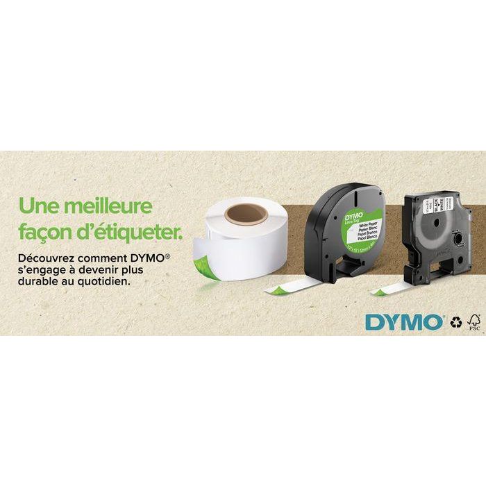 DYMO D1 Etiquetas Estándar Poliéster, Blanco sobre Negro, 12mm x 7m, para Oficina y Hogar 13