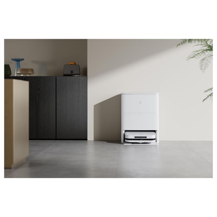 ECOVACS DEEBOT X5 OMNI Robot Aspirador con Estación de Vaciado Autónomo y Fregado, Sin Bolsa, Blanco, Forma D, 3.5L, Navegación Láser, 6400 mAh