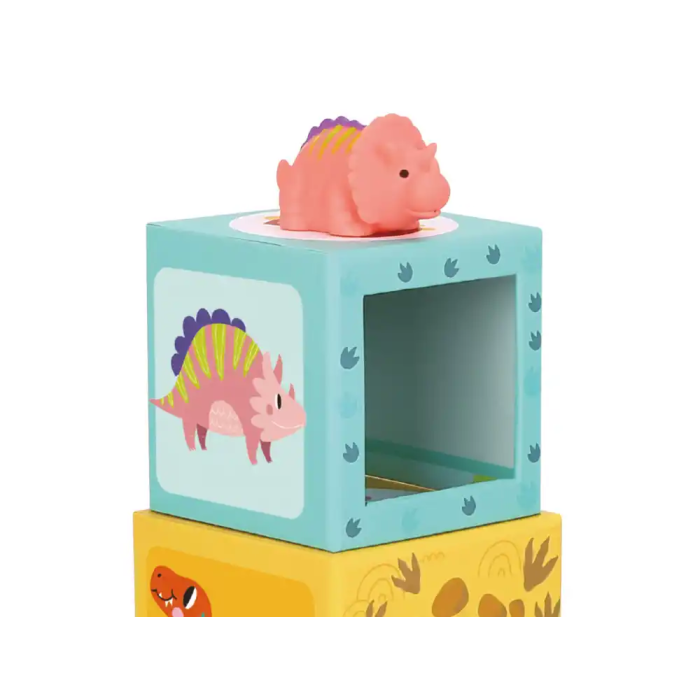 Imaginovo Juego Infantil Cubos Apilables Nidos Dinosaurios +12 meses 12 Piezas 13x13x13cm 6