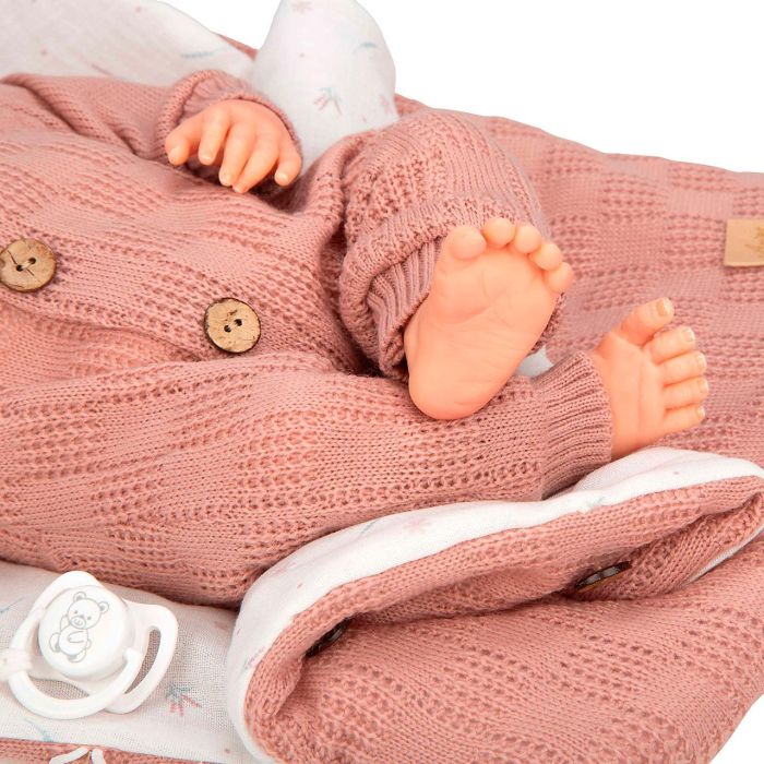 Muñecas Arias Muñeca Reborn Elba Rosa con Saco de Dormir 40 cm para Niñas +3 Años 3 Muñecas Arias Muñeca Reborn Elba Rosa con Saco de Dormir 40 cm para Niñas +3 Años 3