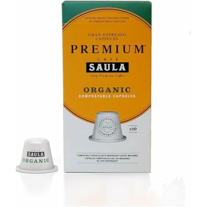 Cápsulas de Café con Estuche Saula 30338181 Premium Organic 10Cap Zero Cápsulas de Café con Estuche Saula 30338181 Premium Organic 10Cap Zero