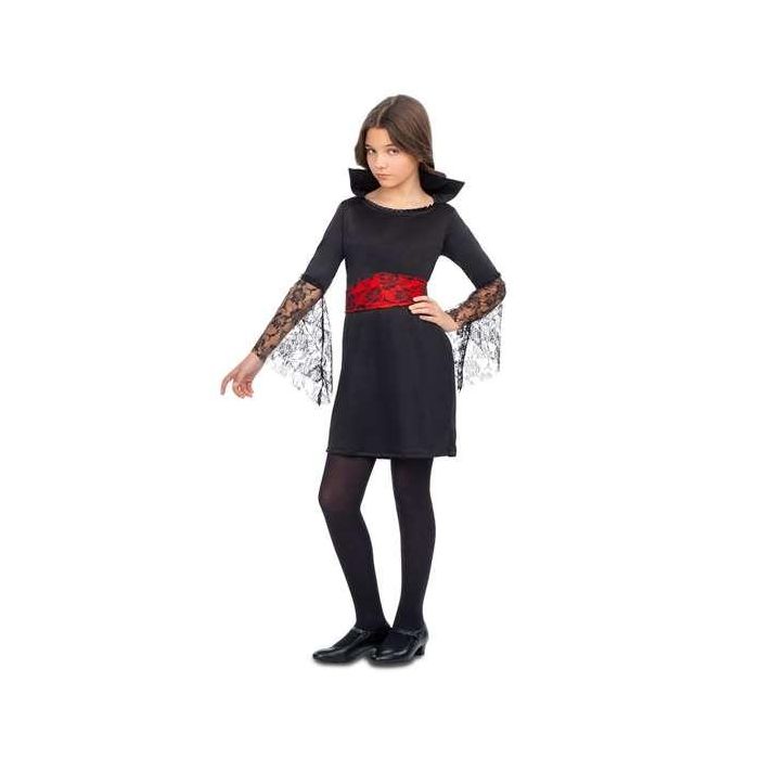Disfraz vampiresa encaje 5-6 años (vestido y fajín) Disfraz vampiresa encaje 5-6 años (vestido y fajín)
