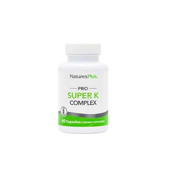 NaturesPlus Pro Super K Complex con K1, K2 (MK-4 y MK-7 K2VITAL®) para Huesos y Coagulación, 60 Cápsulas