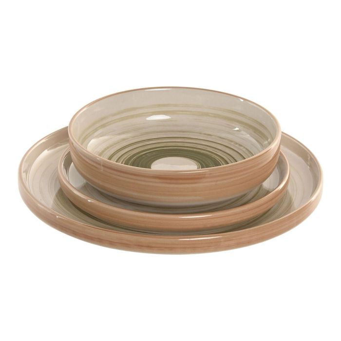 DKD Home Decor Vajilla Básicos Gres Verde 27 x 2.8 x 27 cm Set 18 Piezas Apta Microondas y Lavavajillas 0 DKD Home Decor Vajilla Básicos Gres Verde 27 x 2.8 x 27 cm Set 18 Piezas Apta Microondas y Lavavajillas 0