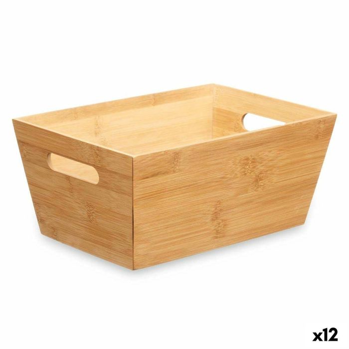 Cesta Multiusos Kinvara B7656-2515 Natural Bambú 15 x 29 x 8,5 cm Con asas (12 Unidades)