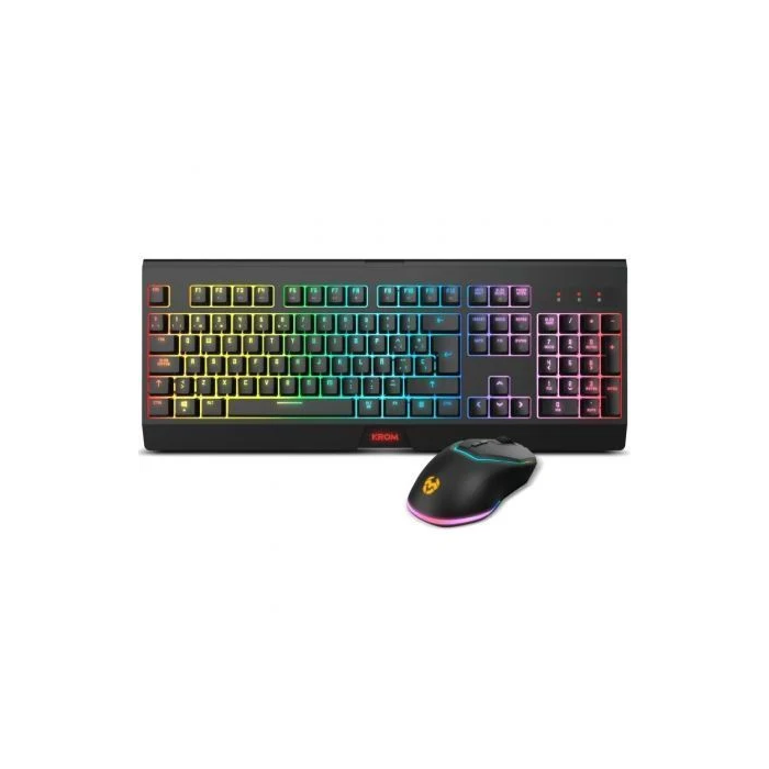 Krom Pack Gaming Kabala Teclado y Ratón Inalámbricos RGB Anti-ghosting NXKROMKBLSP