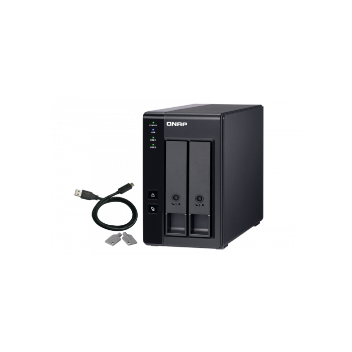 QNAP TR-002 DAS Caja de Expansión de Almacenamiento 2 Bahías 3.5"/2.5" SATA USB-C 3.2 Gen 2 con RAID de Hardware Tipo Torre 4