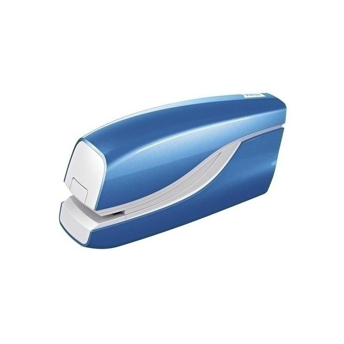 Petrus E-310 Grapadora eléctrica WOW azul metalizado, capacidad 10 hojas, usa grapa nº 10