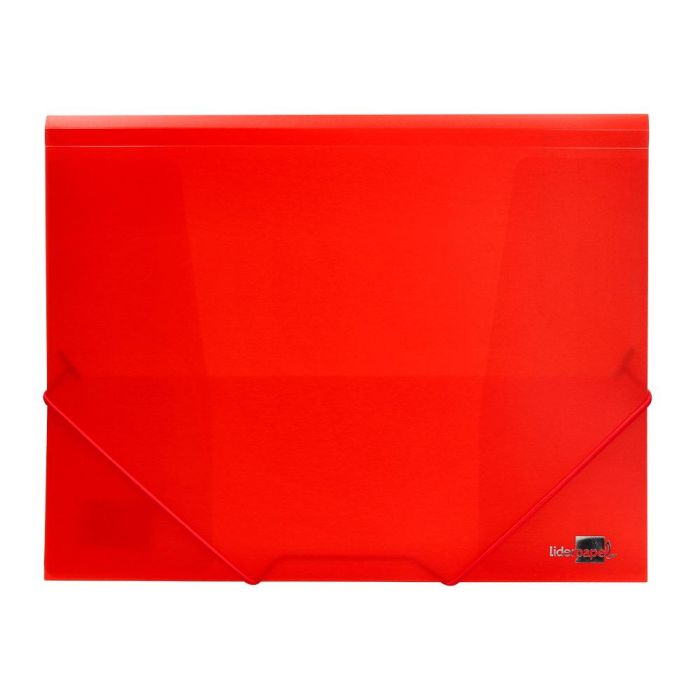 Carpeta Liderpapel Gomas Solapas 34960 Polipropileno Din A4 Rojo Translucido 1