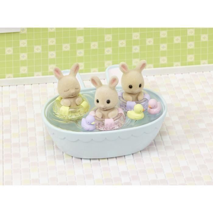 Sylvanian Families 5707 La Hora Del Baño De Los Trillizos Set con Accesorios para Bañera y Juguetes 4