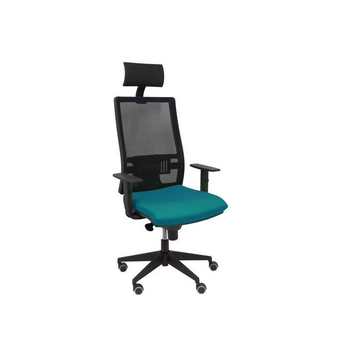 Silla Piqueras Y Crespo Horna Brazos Regulables Cabecero Incluido Mecanismo Sincro Apoyo Lumbar Respaldo Malla Transpirable Y Asiento Tapizado Bali Verde Petroleo