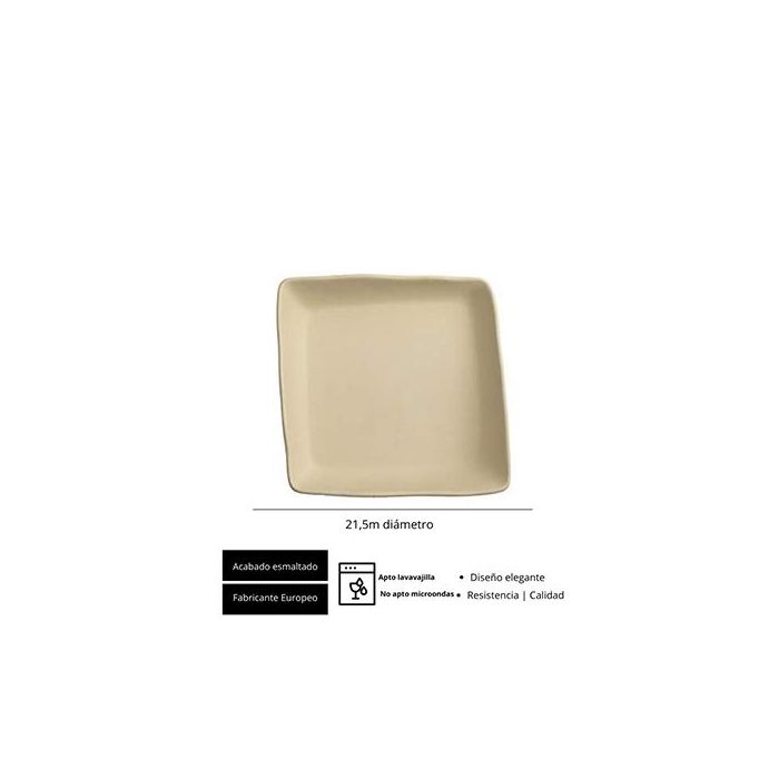 Io Crema Plato 21X21 Cm (6 Unidades) 1 Io Crema Plato 21X21 Cm (6 Unidades) 1