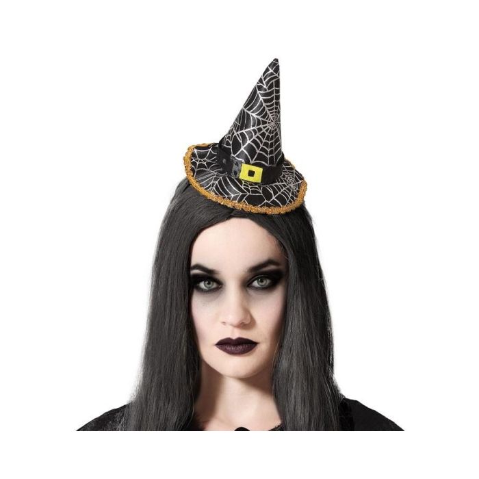 Diadema Halloween Sombrero de Bruja Negro Mujer Adulto