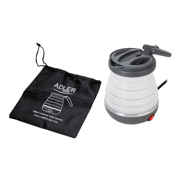 Adler Hervidor de Agua Portátil Plegable AD 1279, 0.6 L, 750 W, Silicona, Gris, Viaje 2